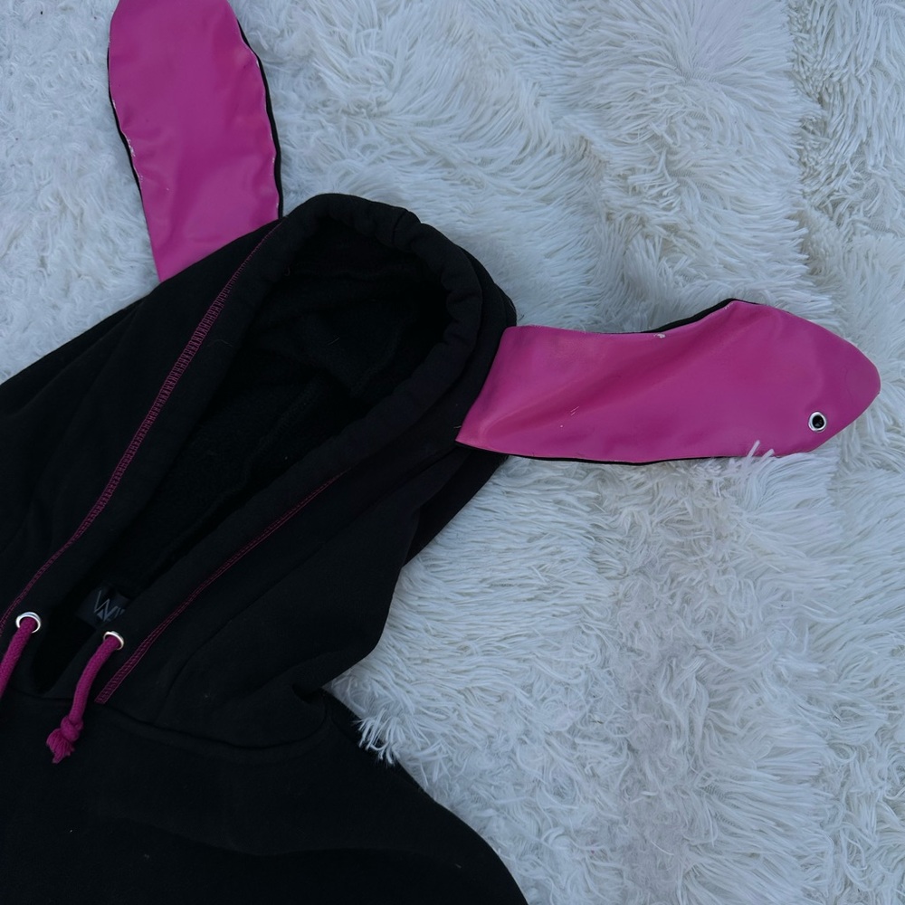 Dolls Kill Black and Pink Hooded Jacket - Picture 3 of 7